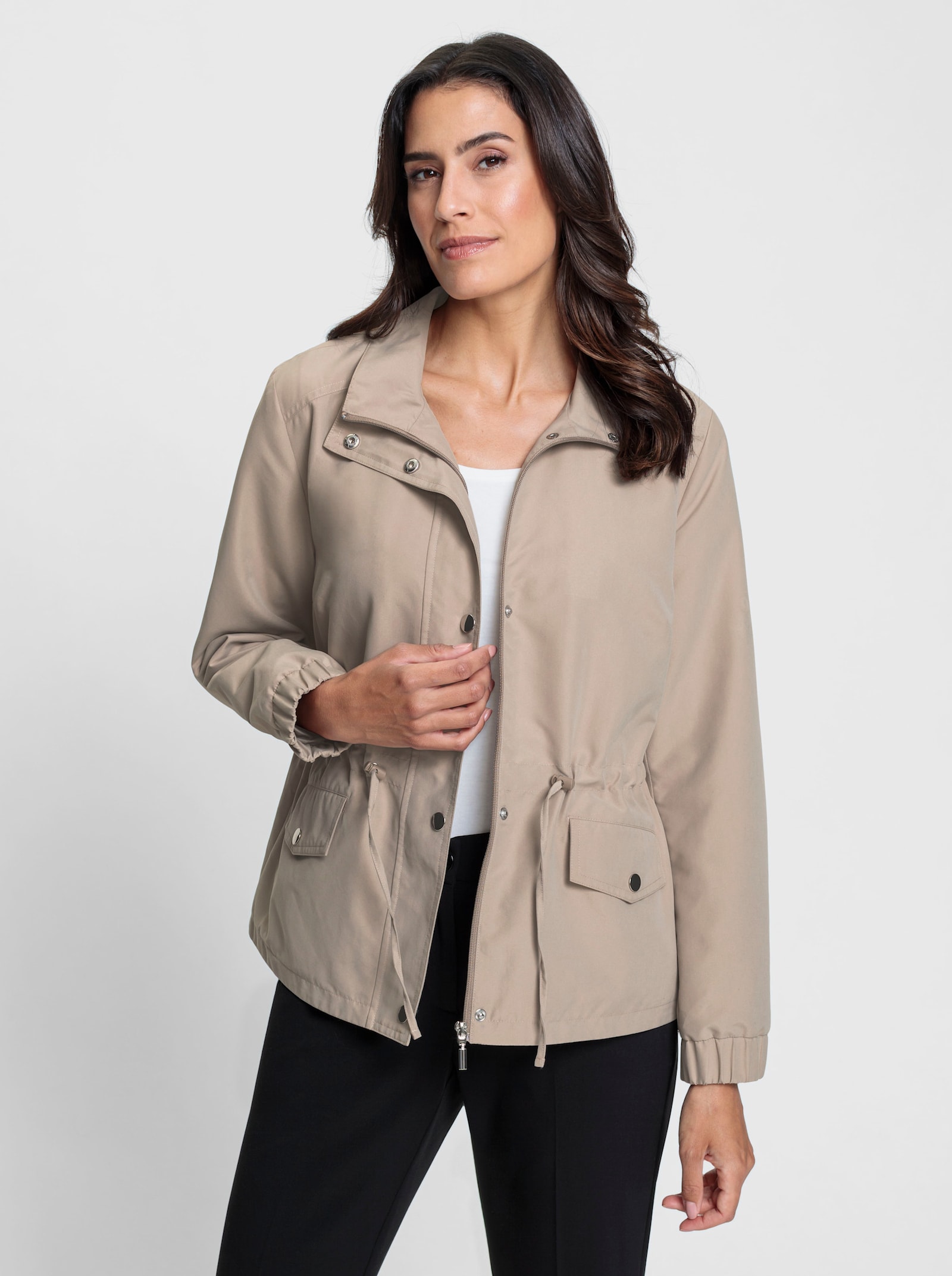 Übergangsjacke mit Taillen-Tunnelzug - sesam