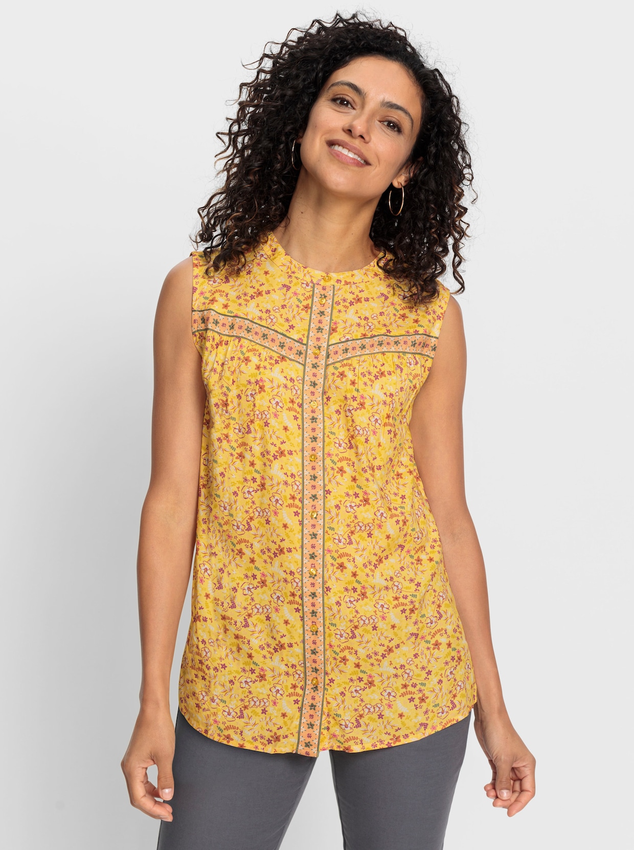 Blouse met print - geel/apricot bedrukt