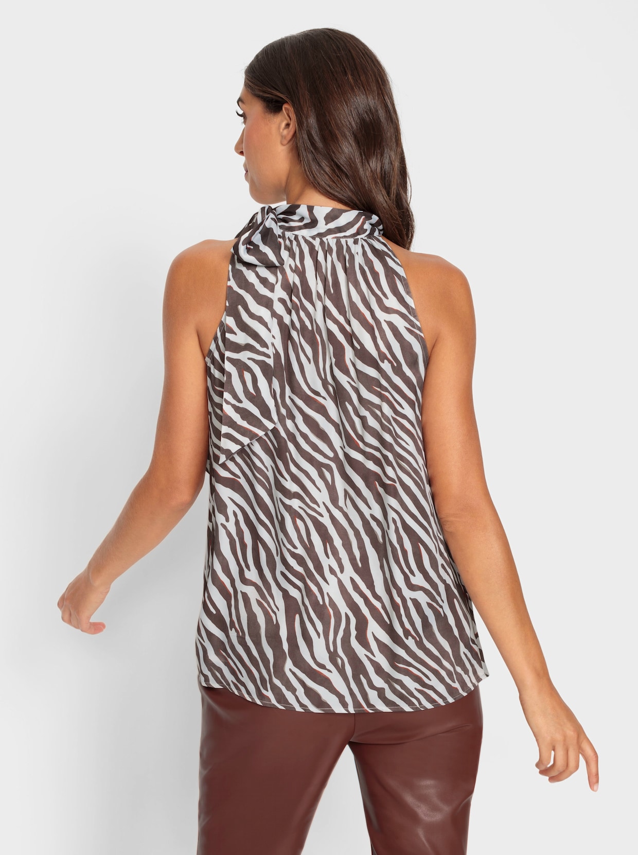 heine Top met print - ecru/choco bedrukt