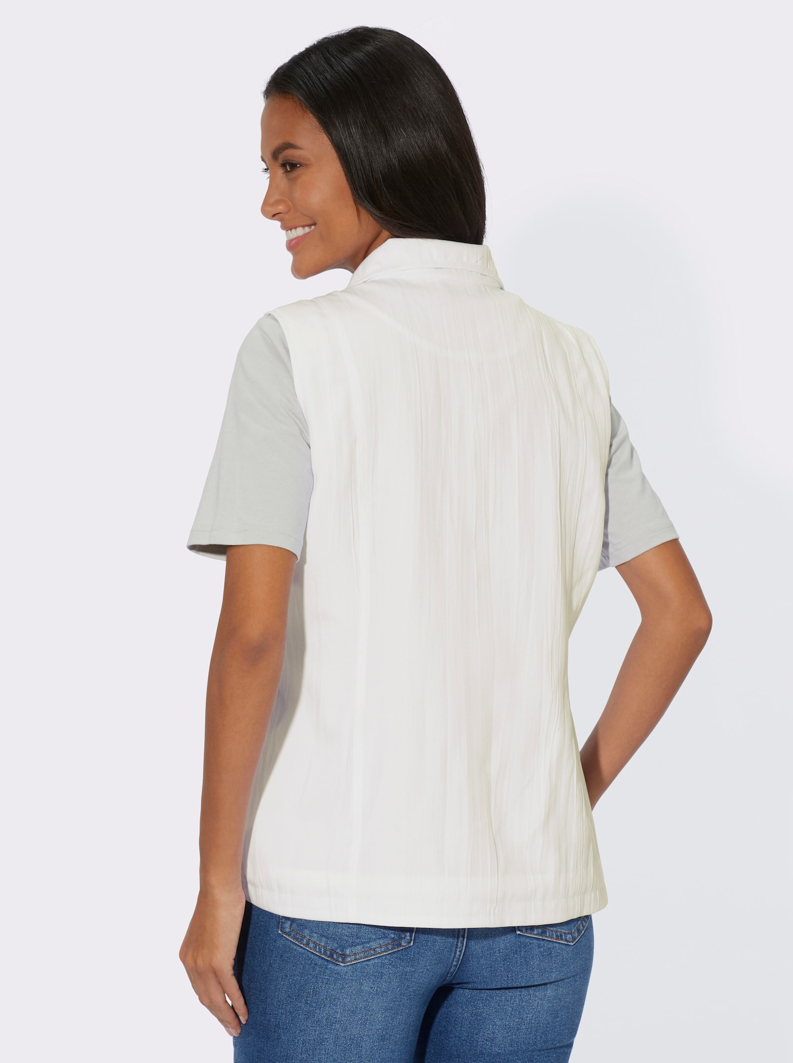 Weste mit Stehkragen - weiß