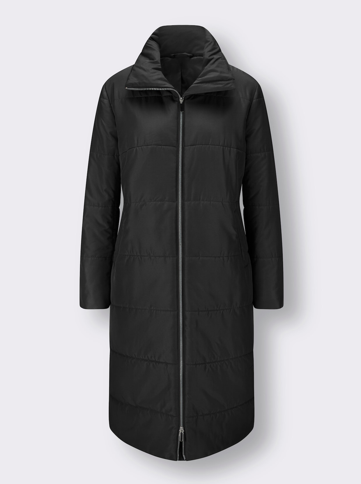 Prešívaný kabát - čierna