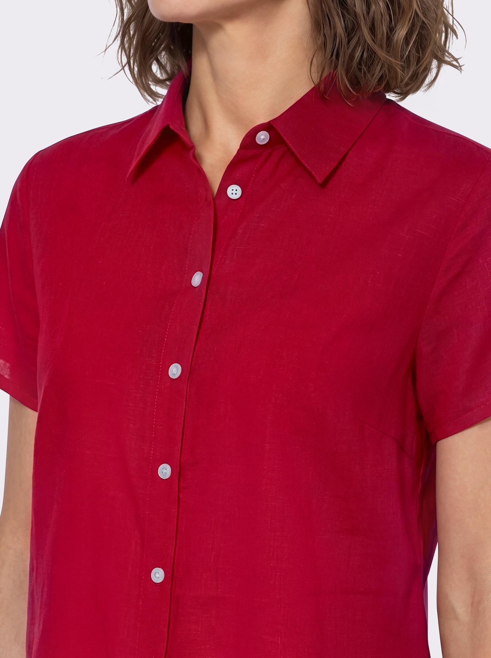 Hemdbluse mit Knopfleiste - rot