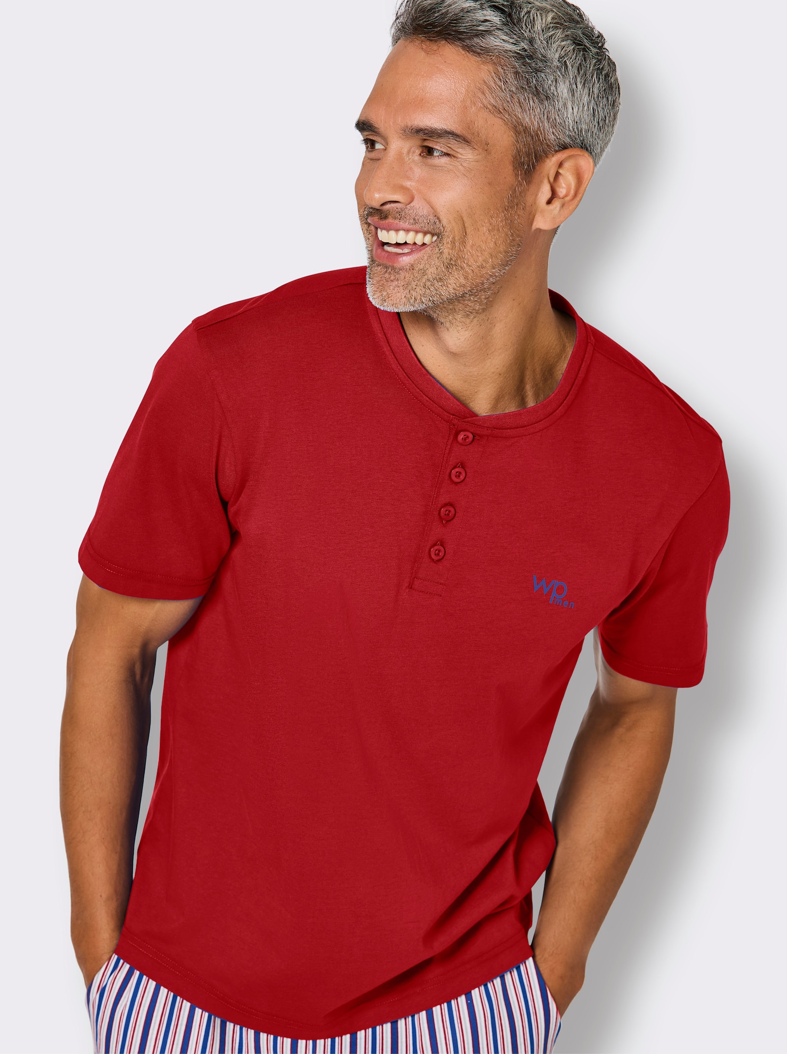 wäschepur men Schlafanzug-Shirt - kirsche