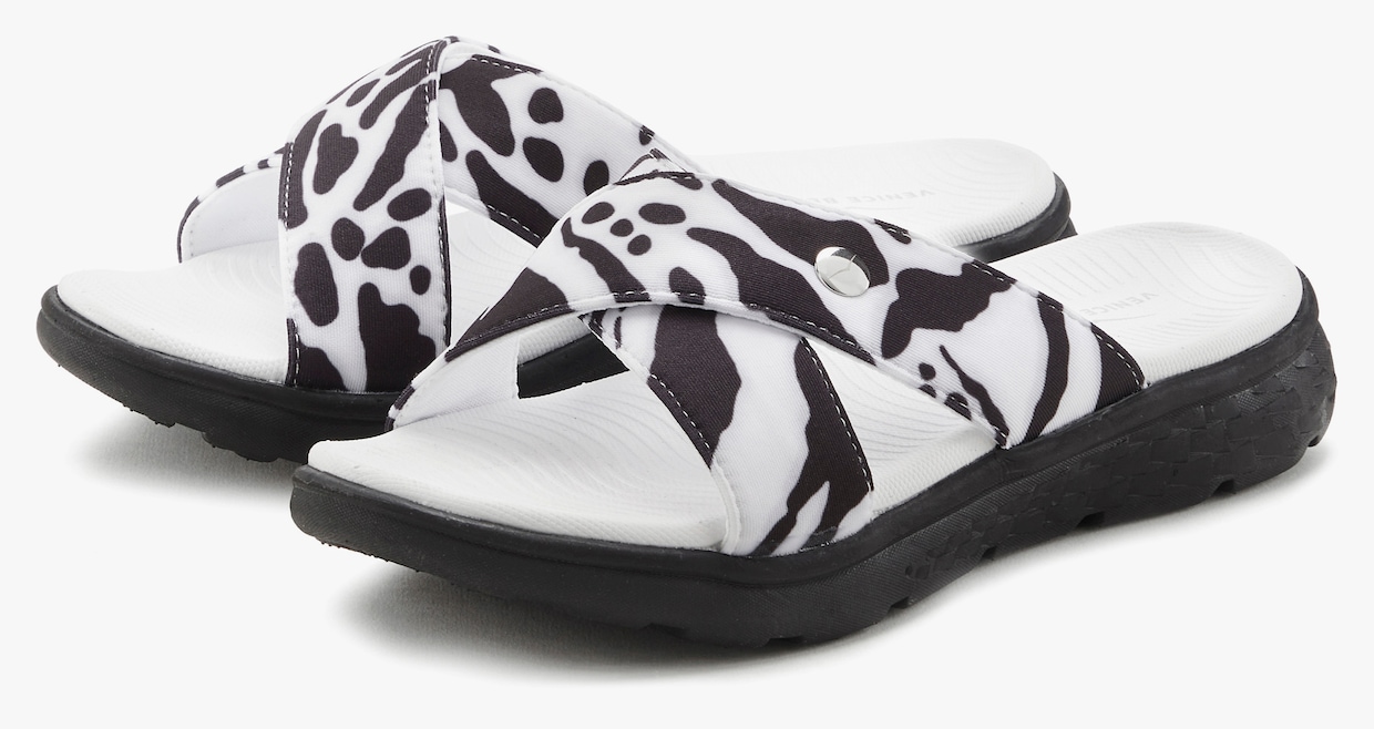 Venice Beach Badepantolette - schwarz/weiss