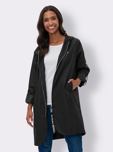 heine Kurzmantel mit krempelbaren Ärmeln - schwarz