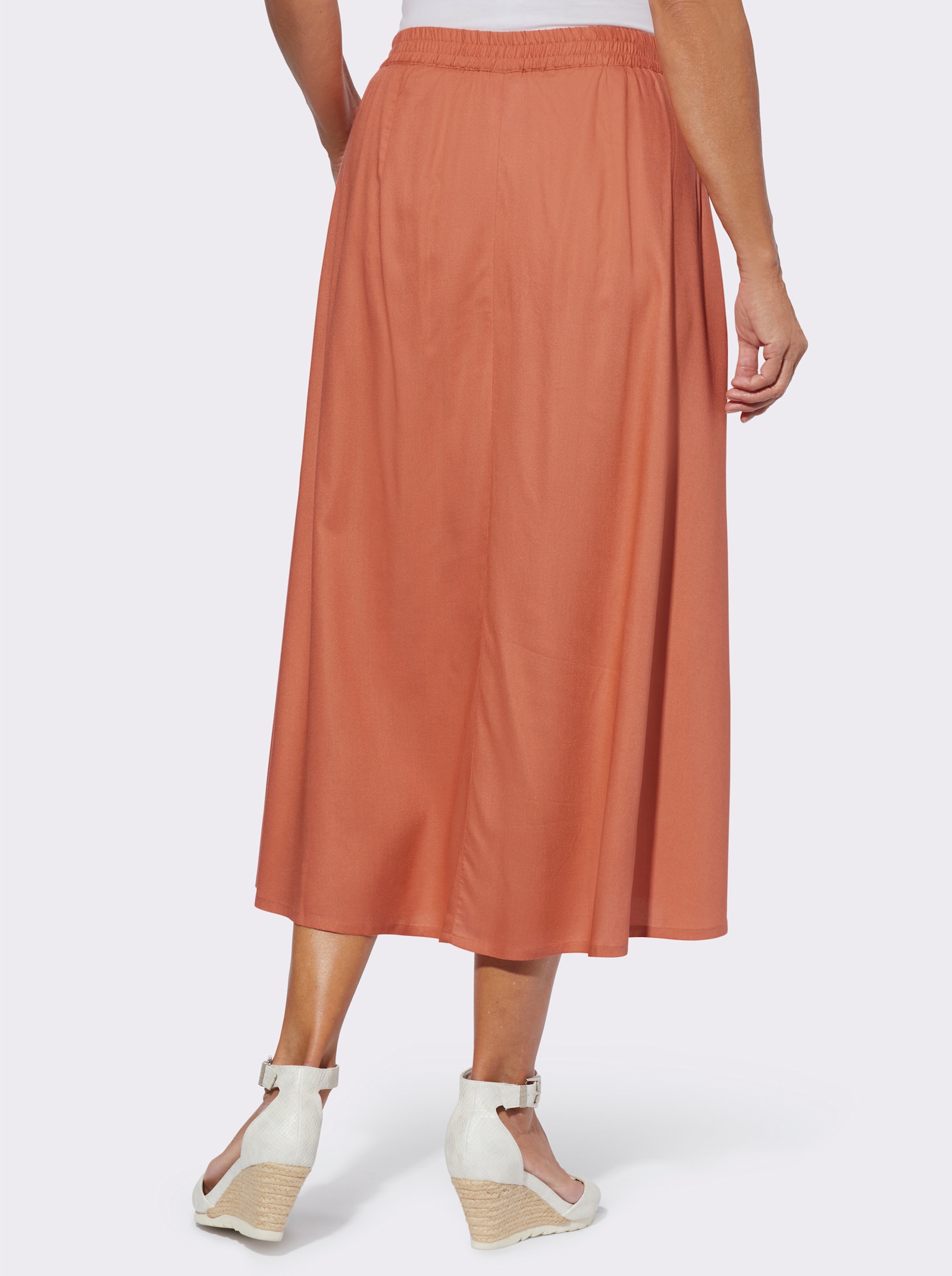 A-lijn-rok van pure viscose - papaya