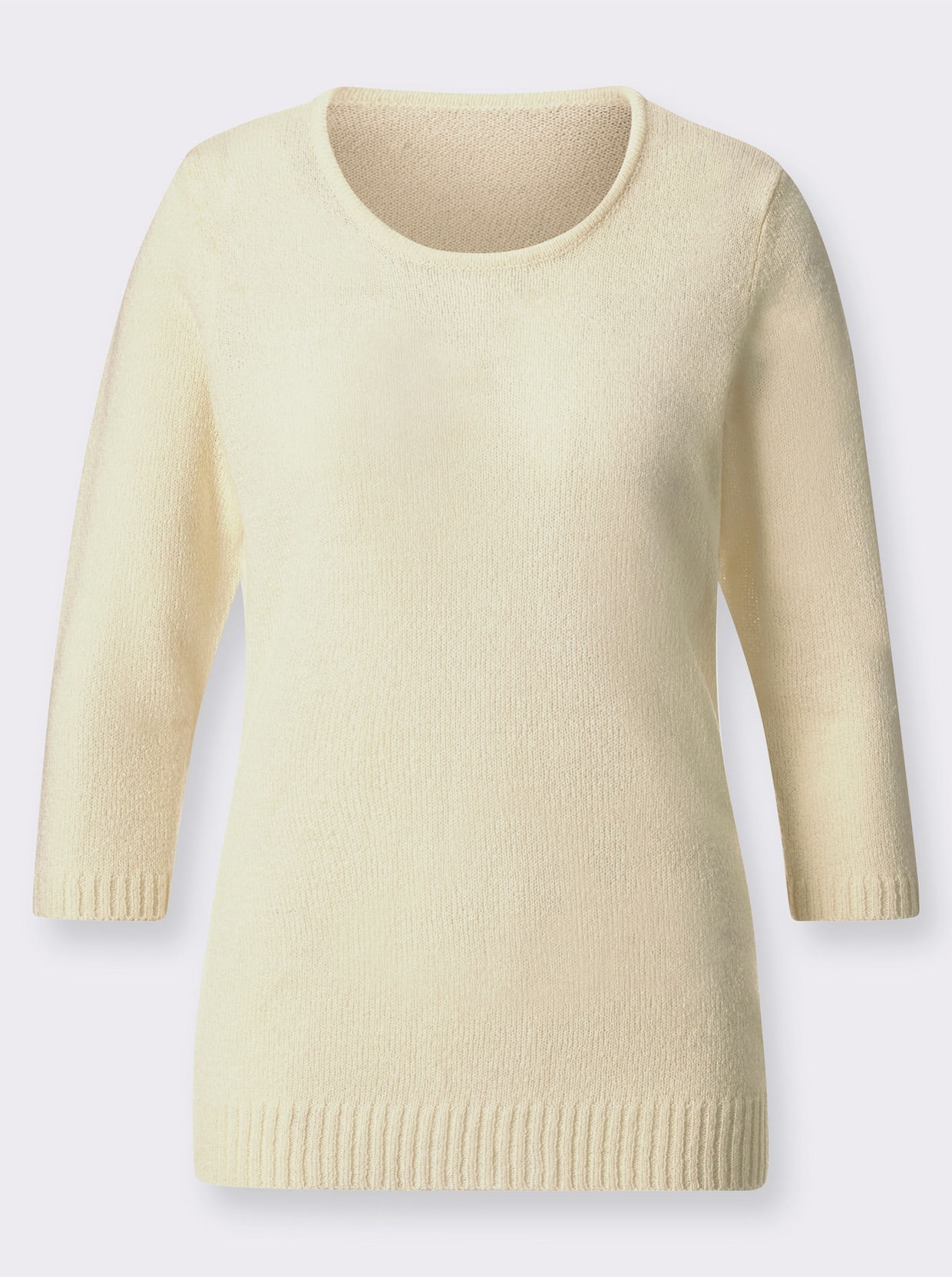 Bouclé-Pullover - wollweiß