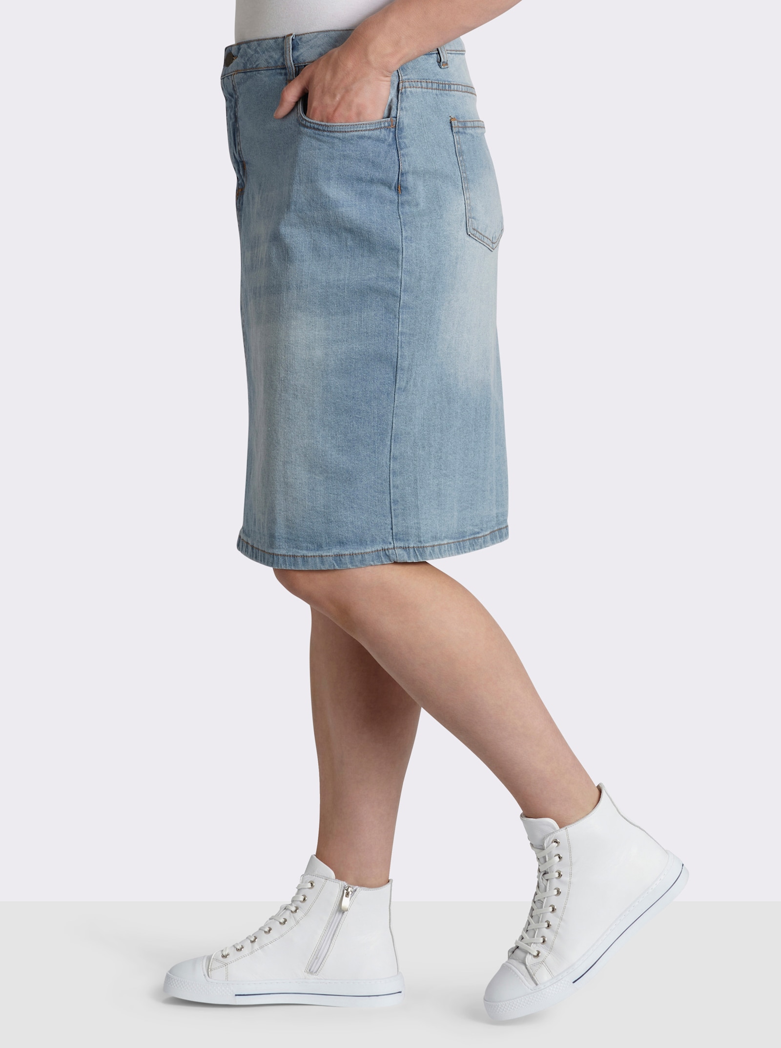 Jeansrock schmal geschnitten - blue-bleached