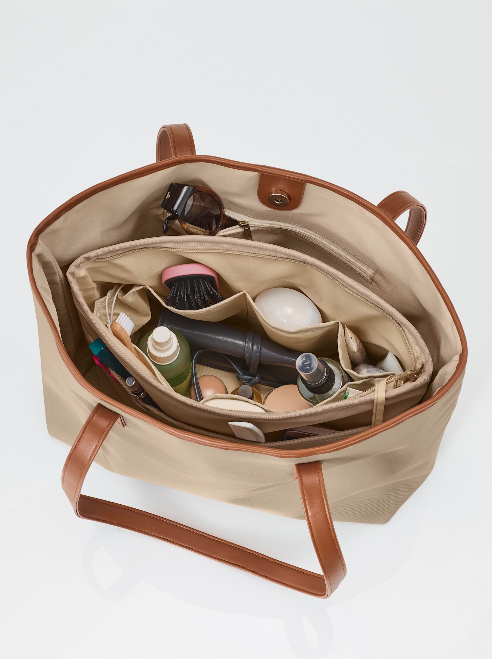 2-tlg. Taschenset - beige