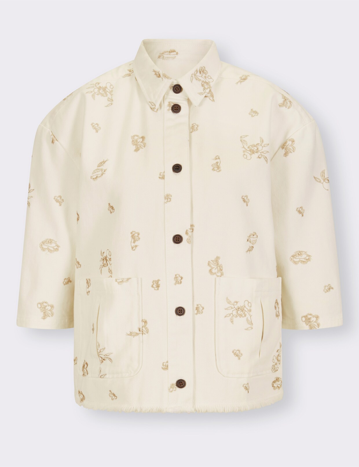 heine Jeansjack - ecru/beige gedessineerd