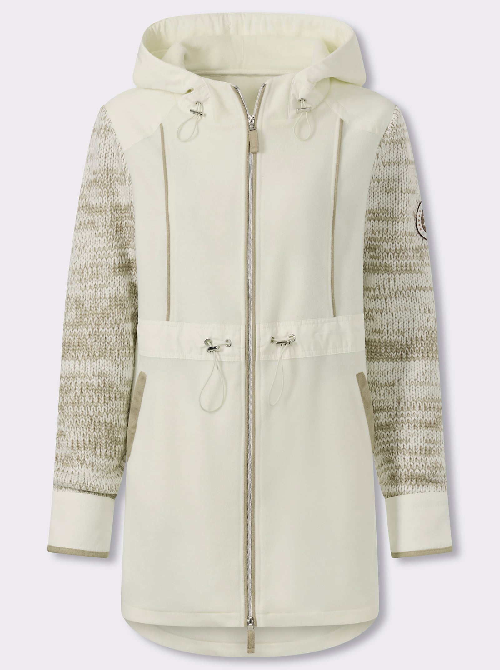 heine Fleecejacke mit Kapuze - ecru