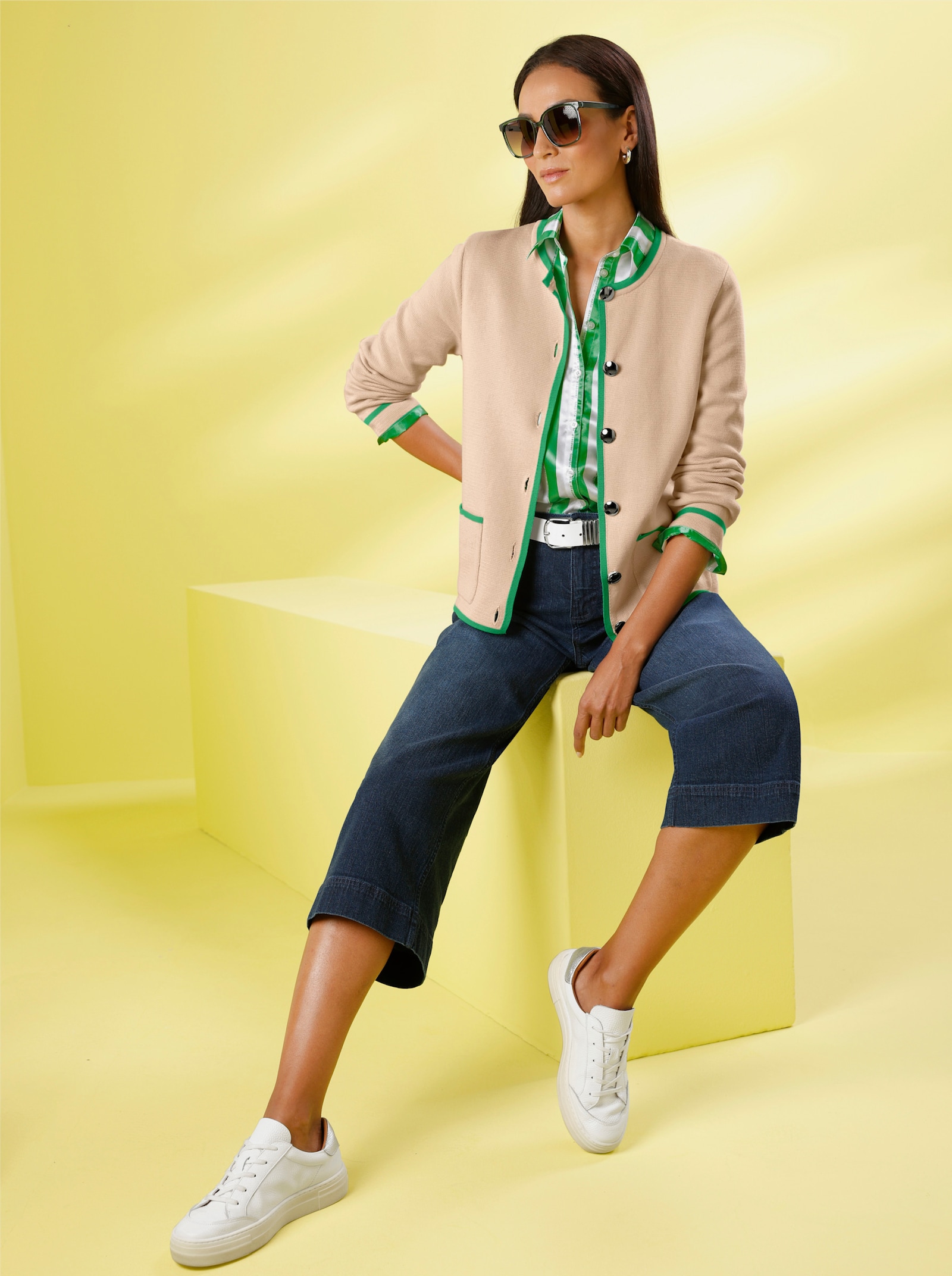 heine Jean 7/8 à la coupe jupe-culotte - bleu foncé