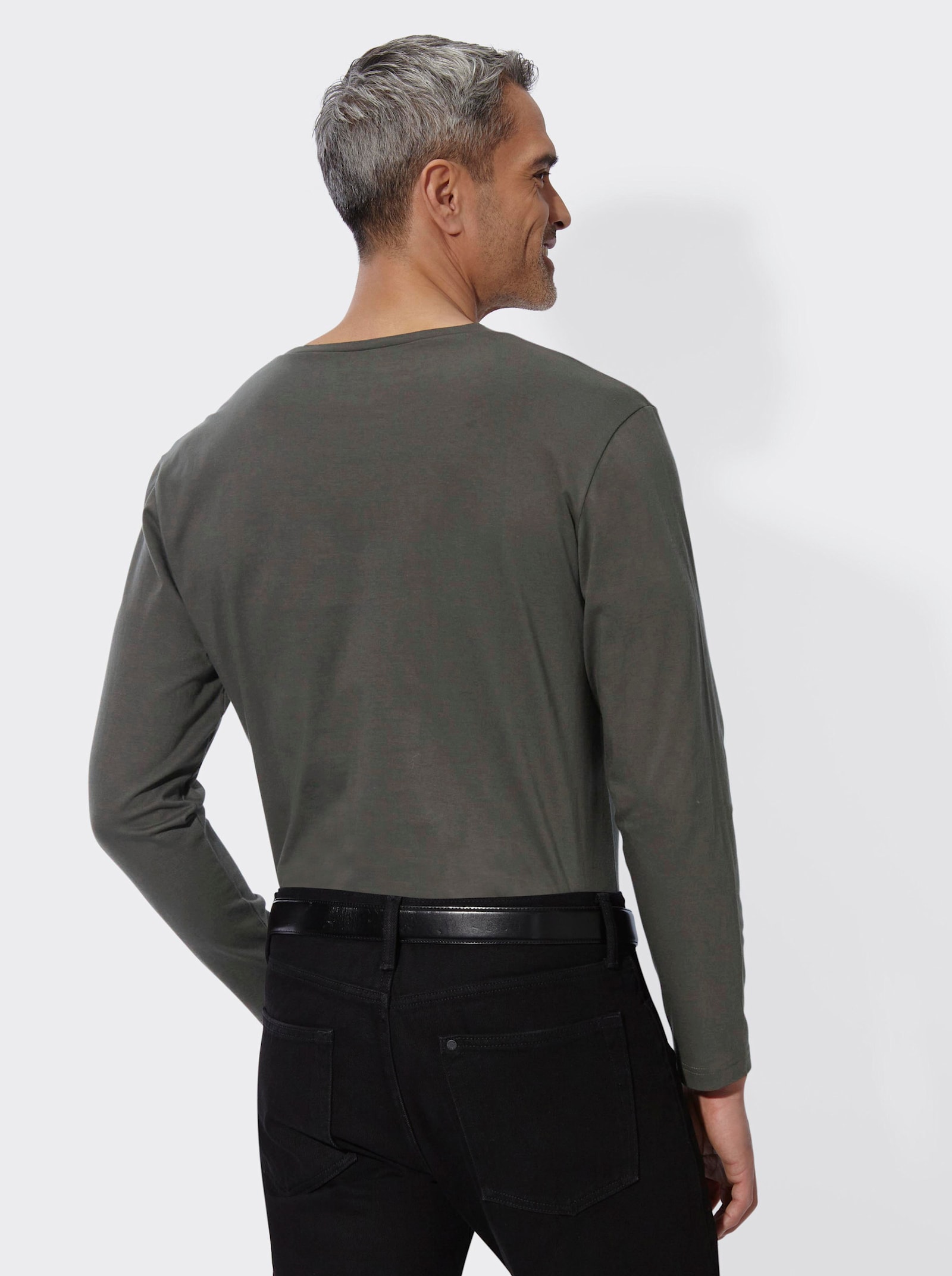 Langarmshirt mit Druckmotiv - graphit