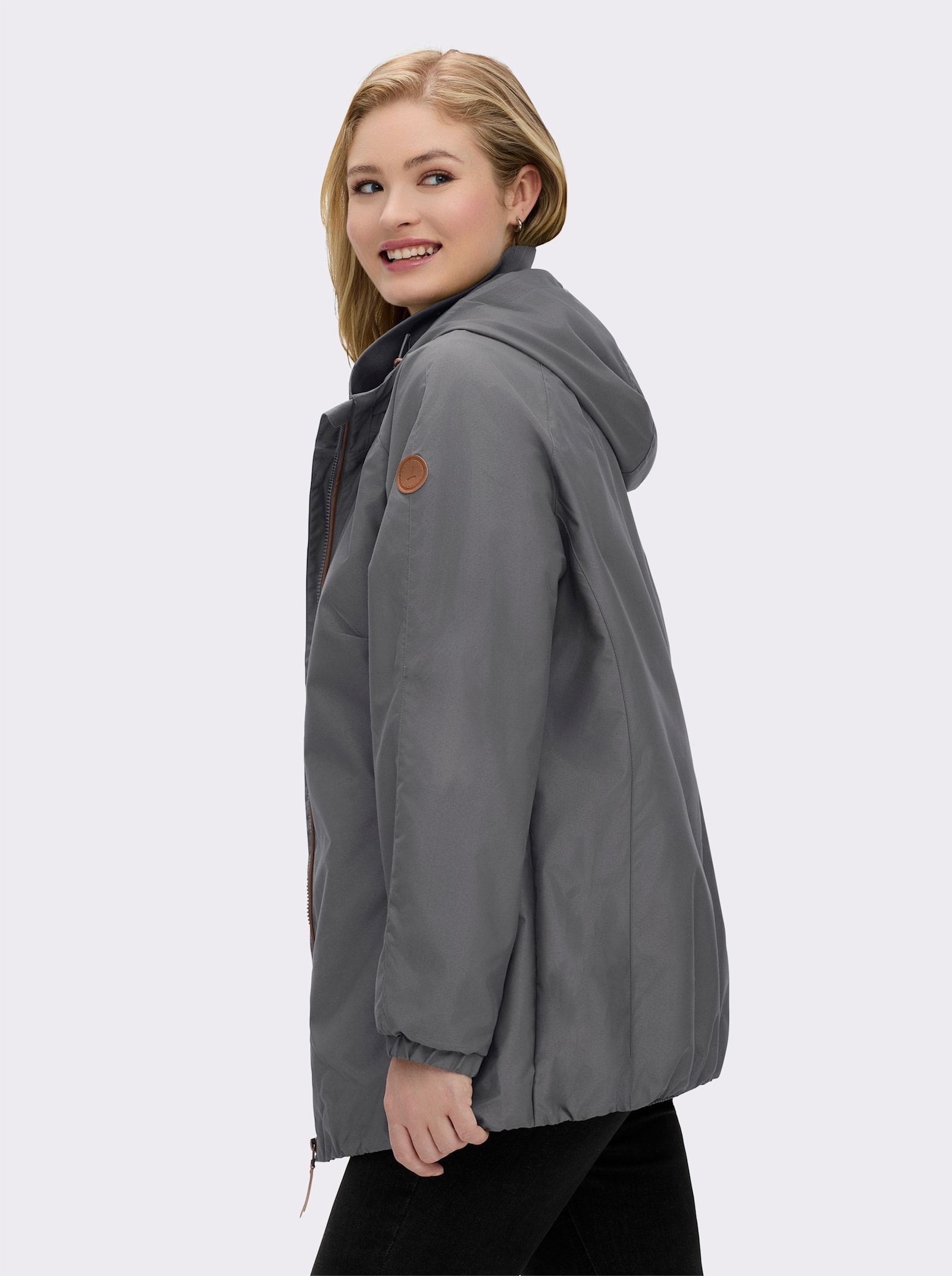 Übergangsjacke in Microfaser-Qualität - anthrazit