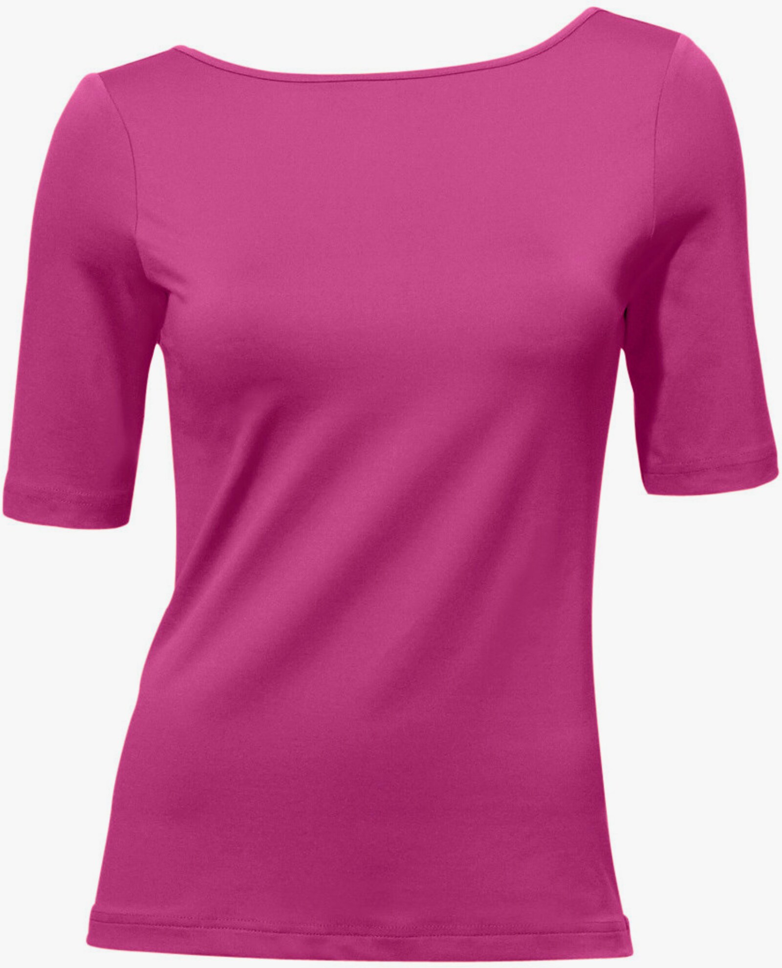 heine Shirt met korte mouwen en V-hals achter - fuchsia
