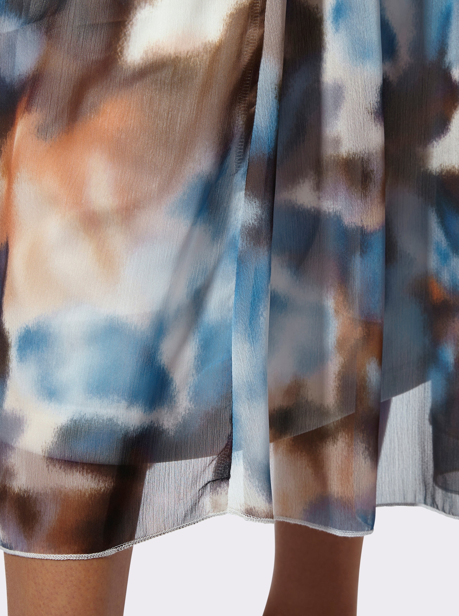 Webrock in Bahnenform - champagner-marine-bedruckt