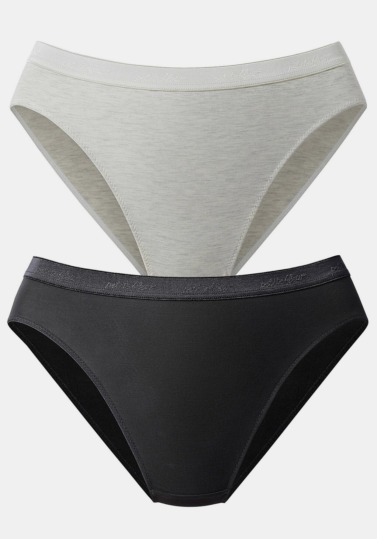 petite fleur Slip - silbergrau-meliert, schwarz