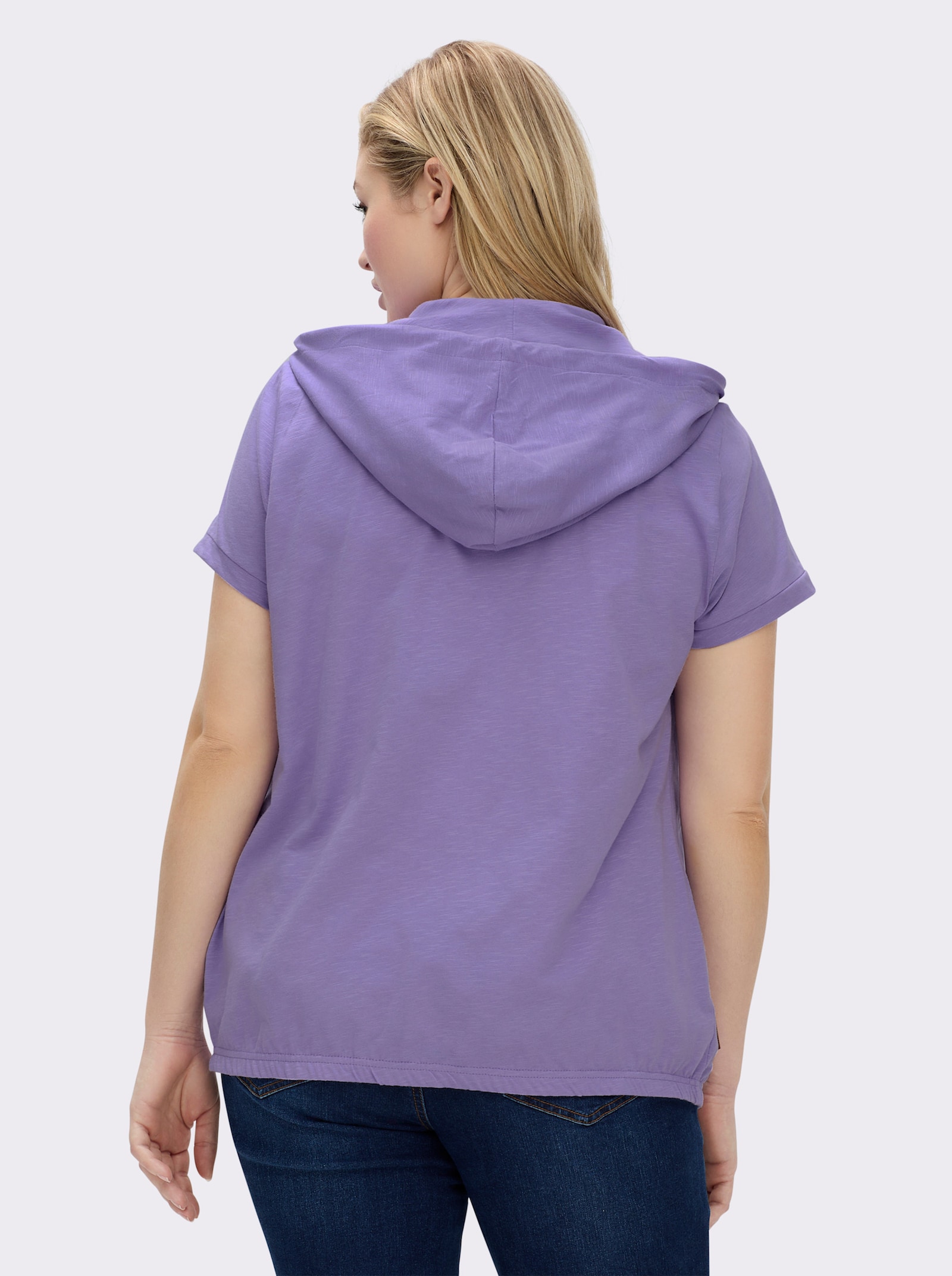 Sweatjacke mit Nahttaschen - lavendel