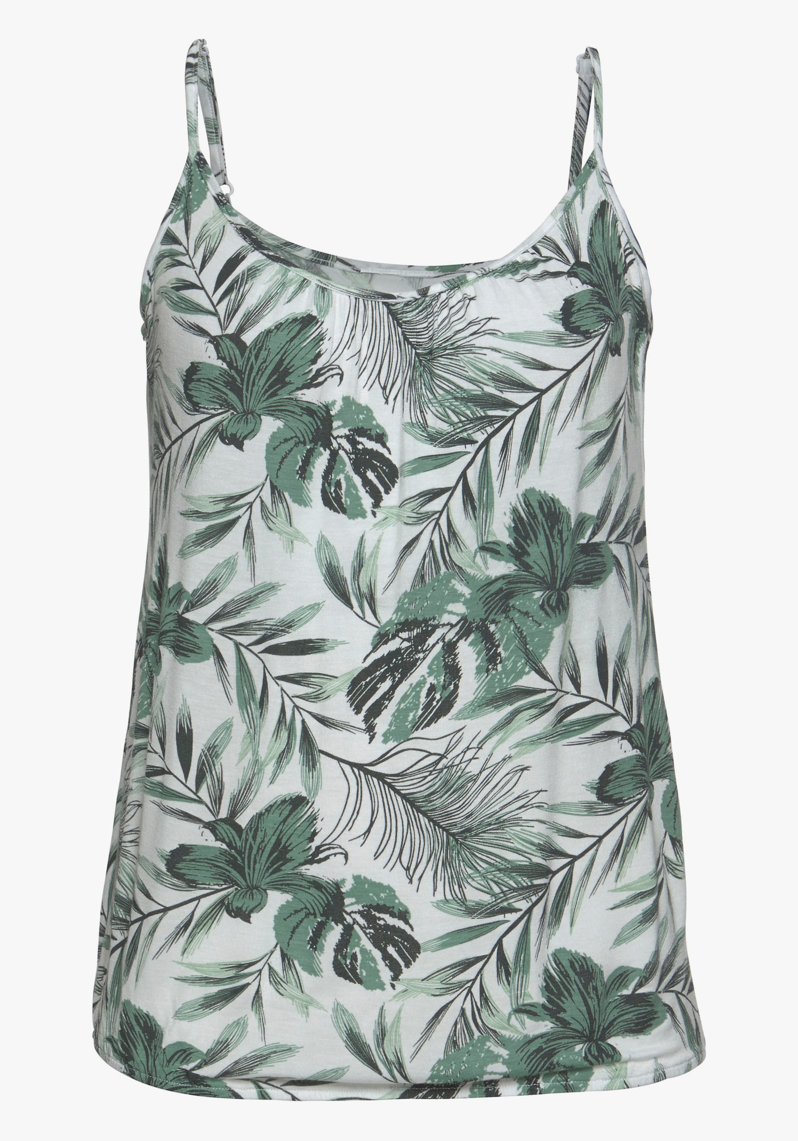LASCANA Spaghettitop - weiss-bedruckt, dunkelgrün
