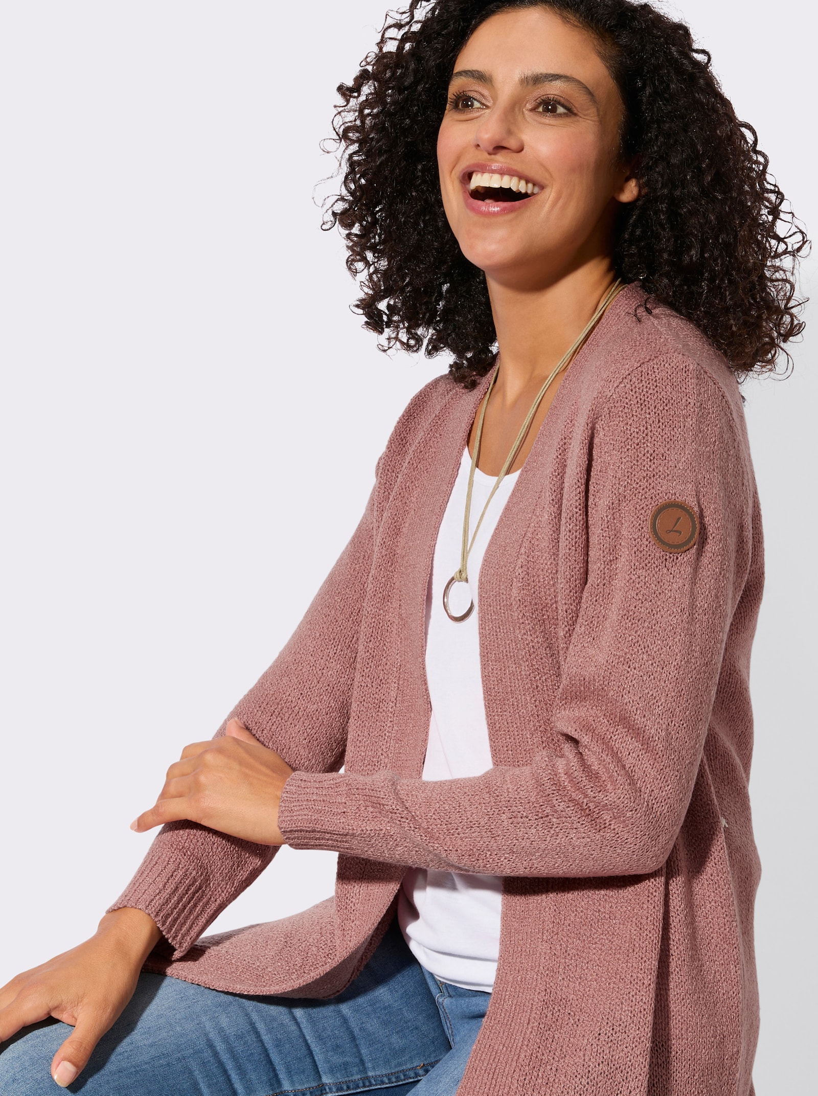 Strickjacke in pflegeleichter Qualität - rosenholz