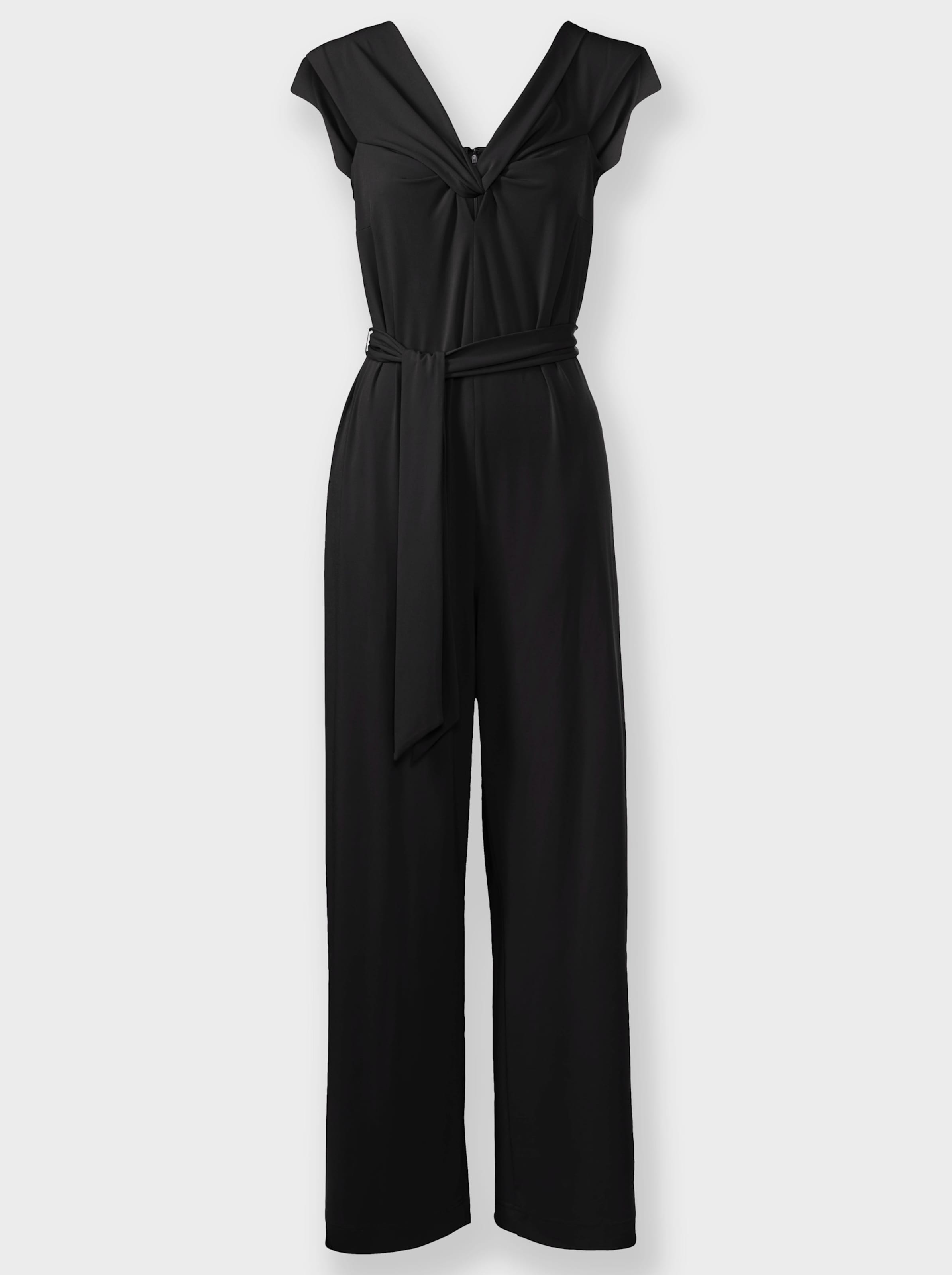 Swing Jumpsuit met ronde hals en plooien in blauw online kopen | P&C