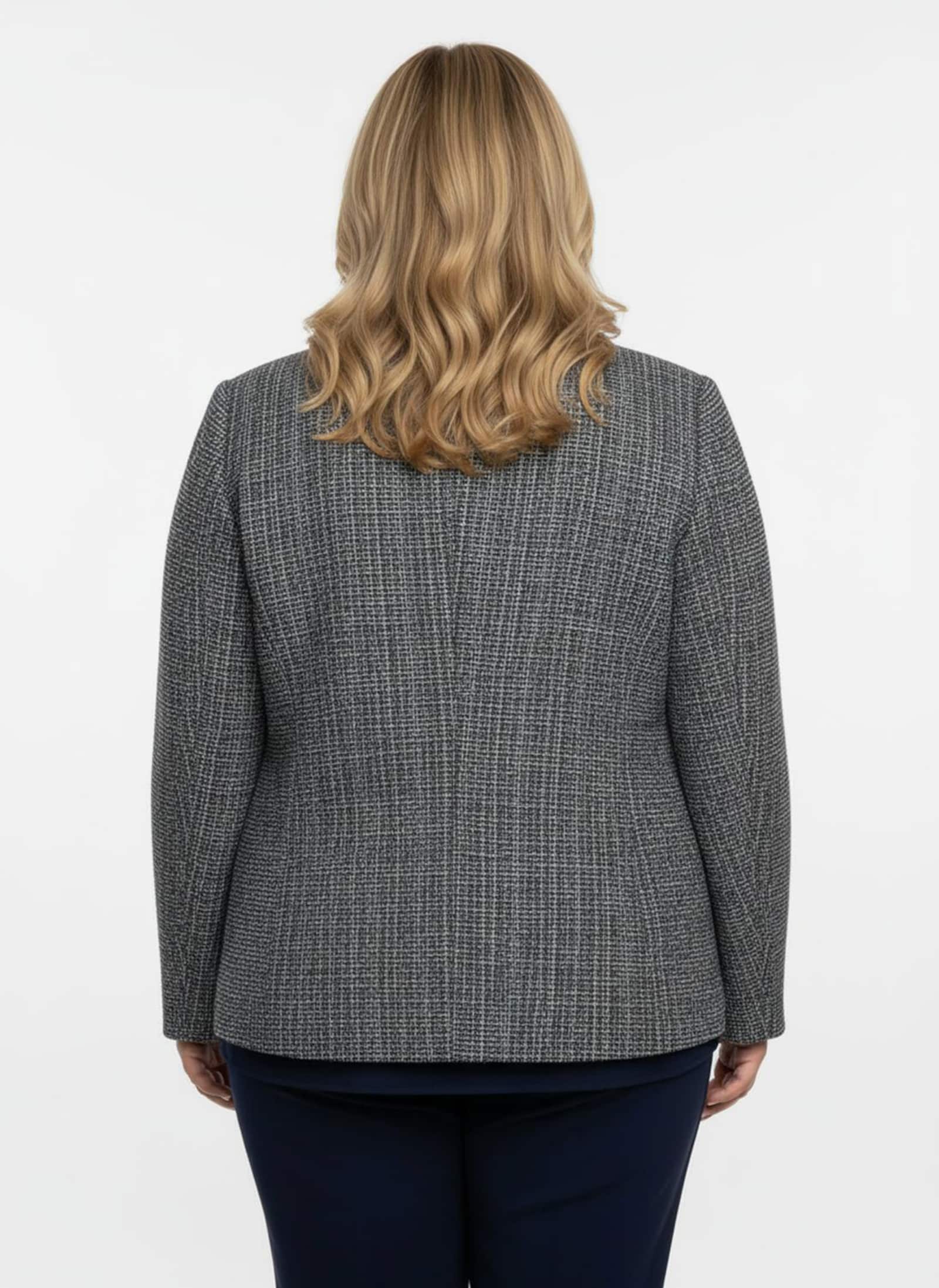 Bouclé-Blazer mit Effektgarn - marine-meliert