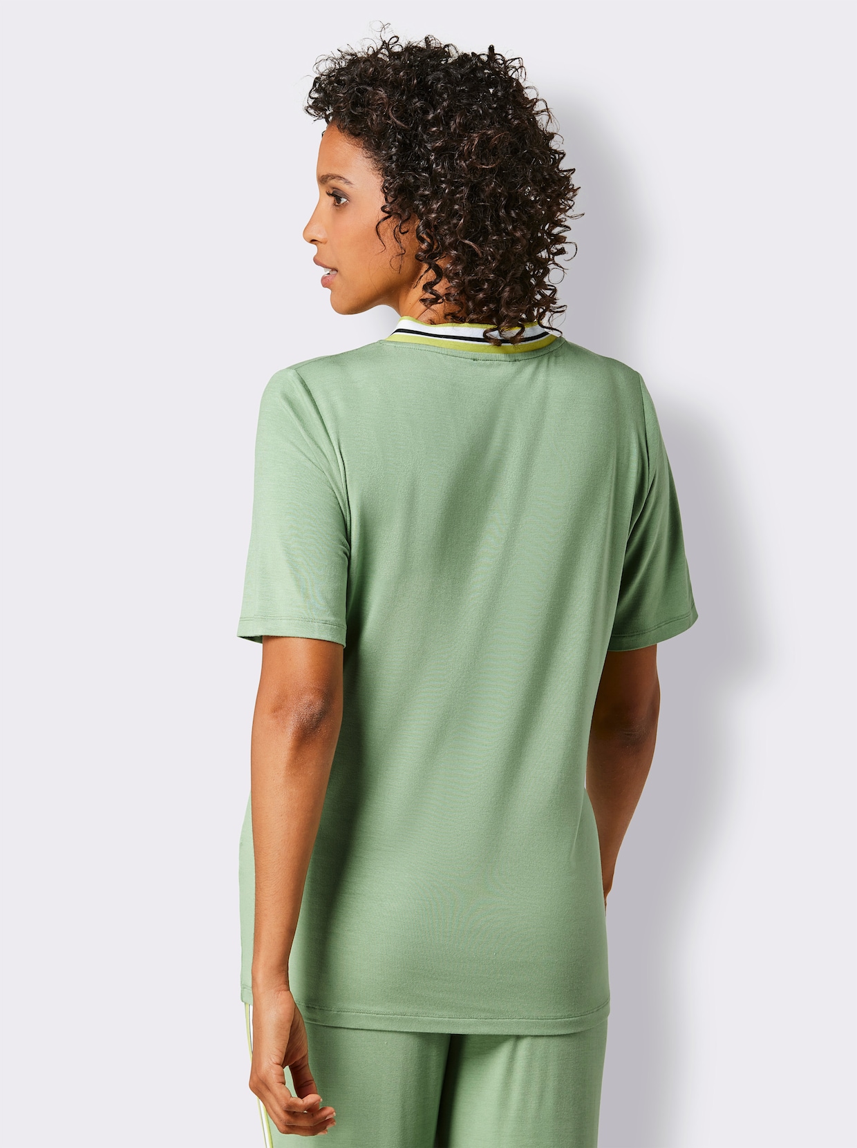 Shirt met modal - eucalyptus
