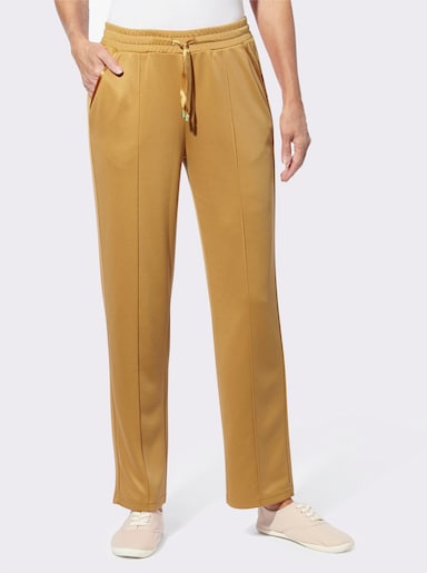 Jerseyhose mit Satin-Details - ocker