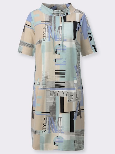 Jerseykleid mit Lettering-Print - bleu-sand-bedruckt