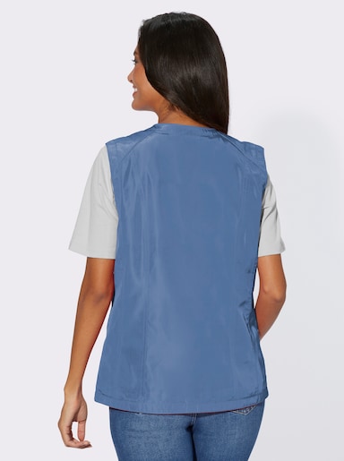 Weste im dezenten Glanz - mittelblau