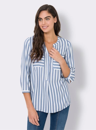 heine Blouse - bleu/ecru gestreept