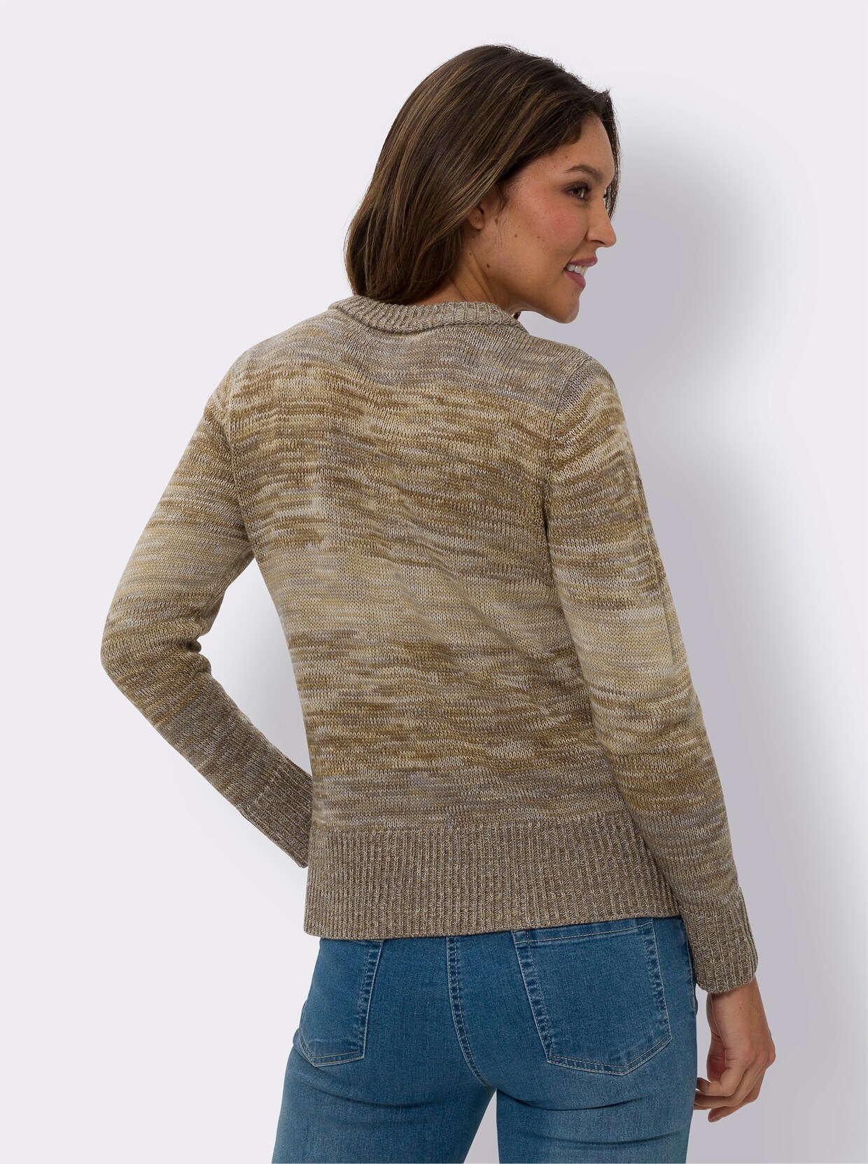 Strickjacke - braun-sesam-meliert