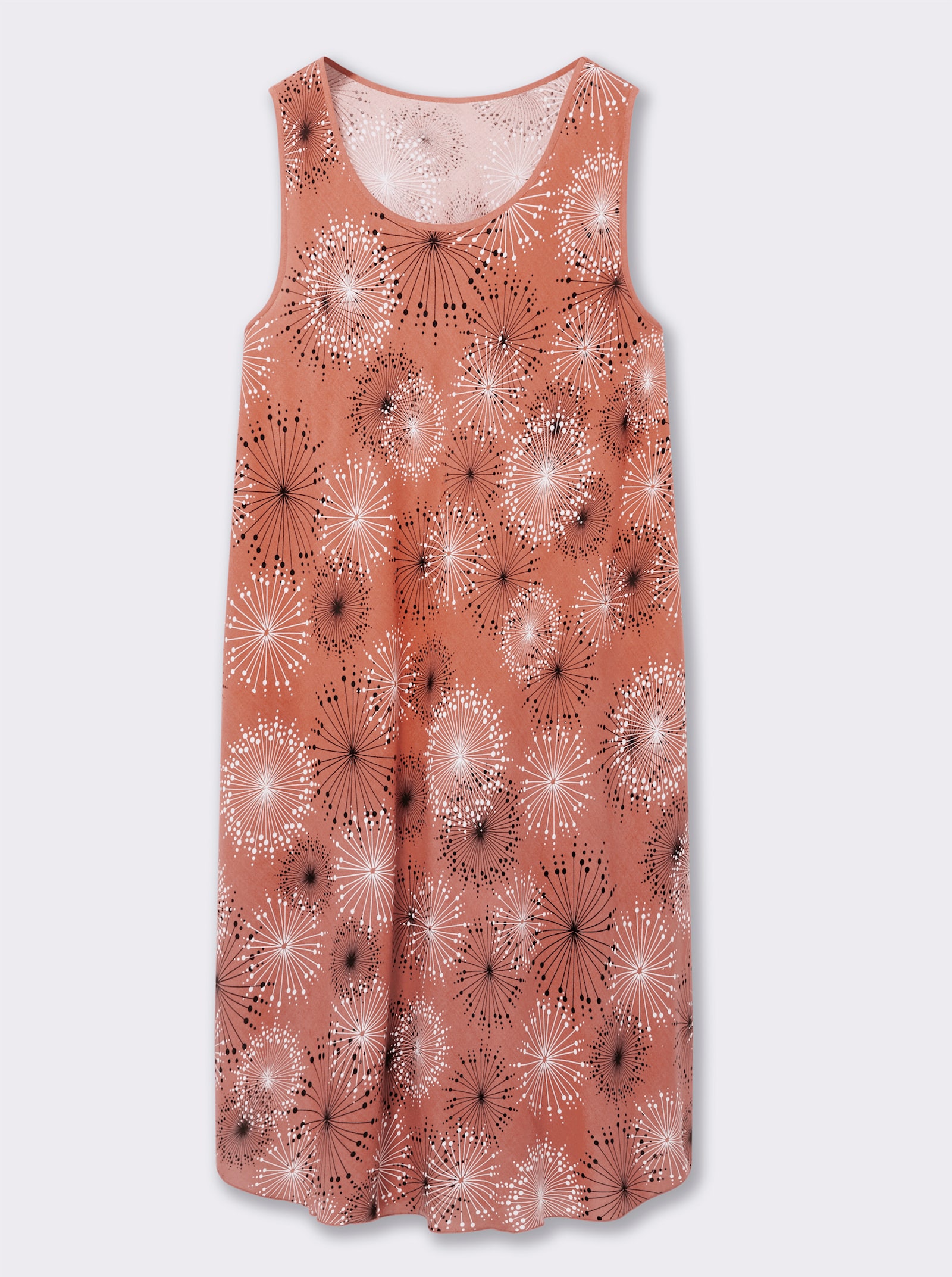 Druckkleid mit Blüten-Muster, figurumspielend - papaya-graphit-bedruckt