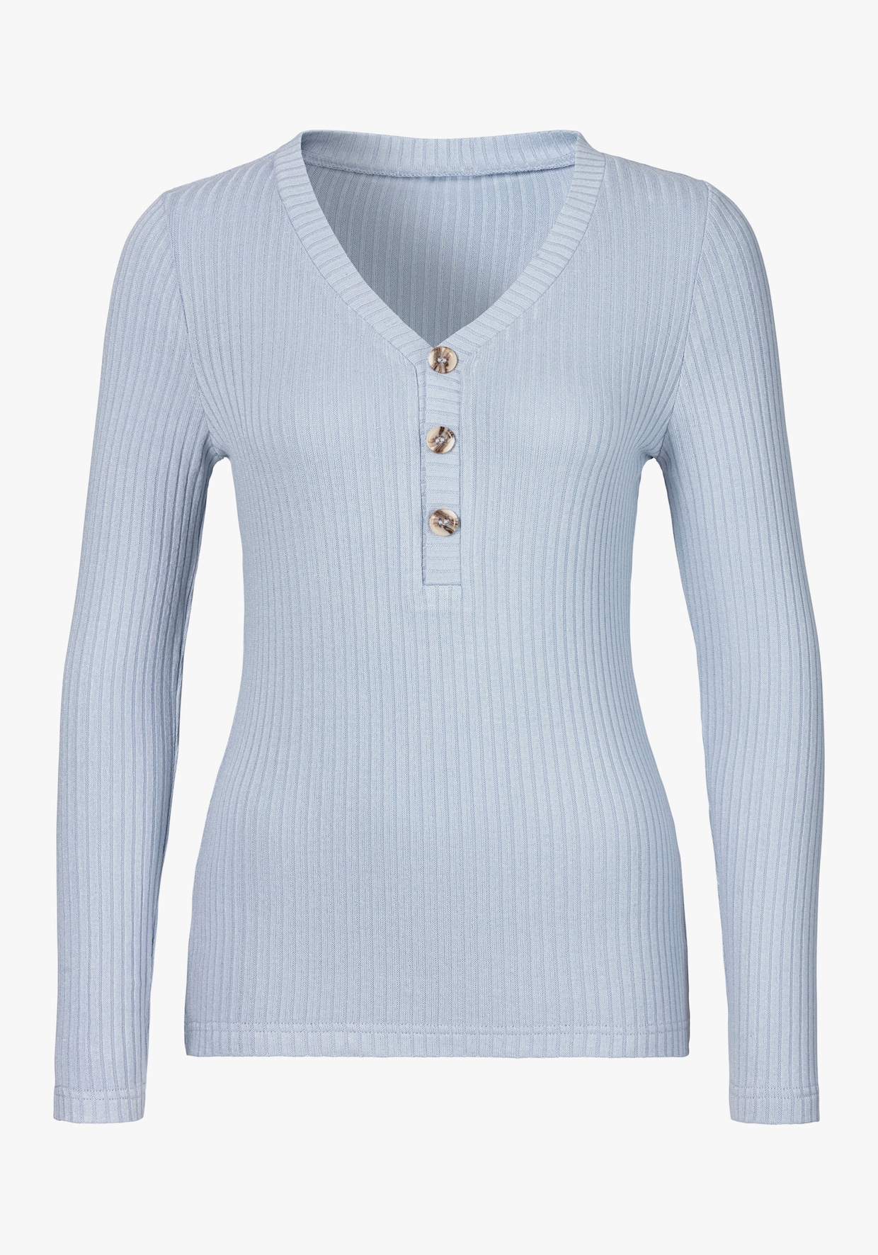 LASCANA Shirt met lange mouwen - lichtblauw