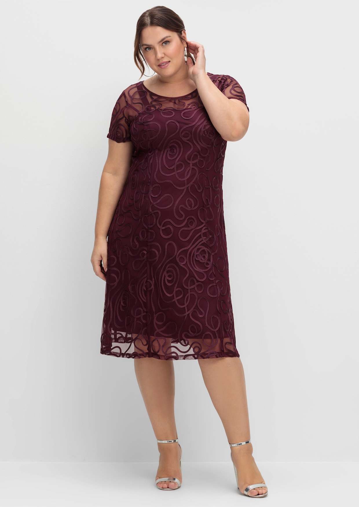 sheego Cocktailjurk - aubergine