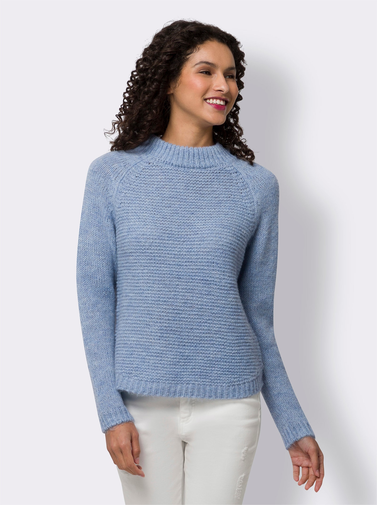 heine Strickpullover mit Raglan-Ärmel - bleu
