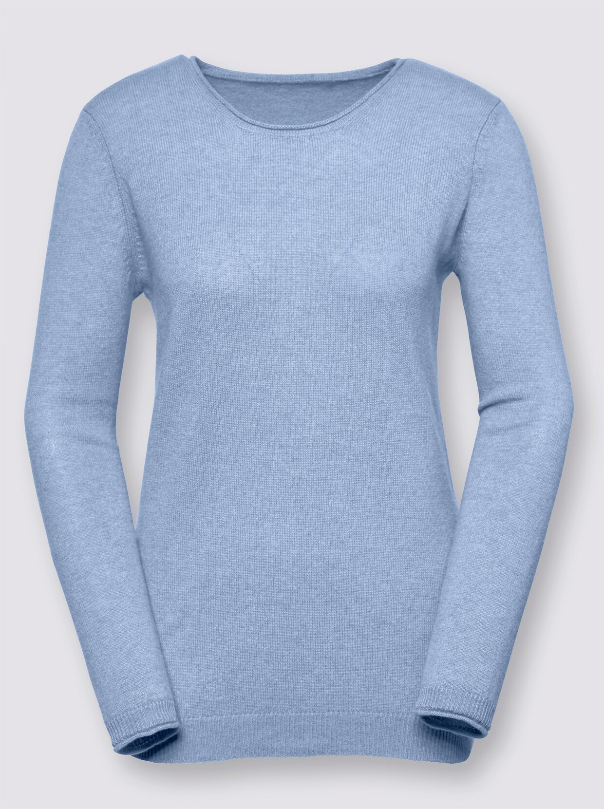 Pullover van kasjmier - blauw gemêleerd