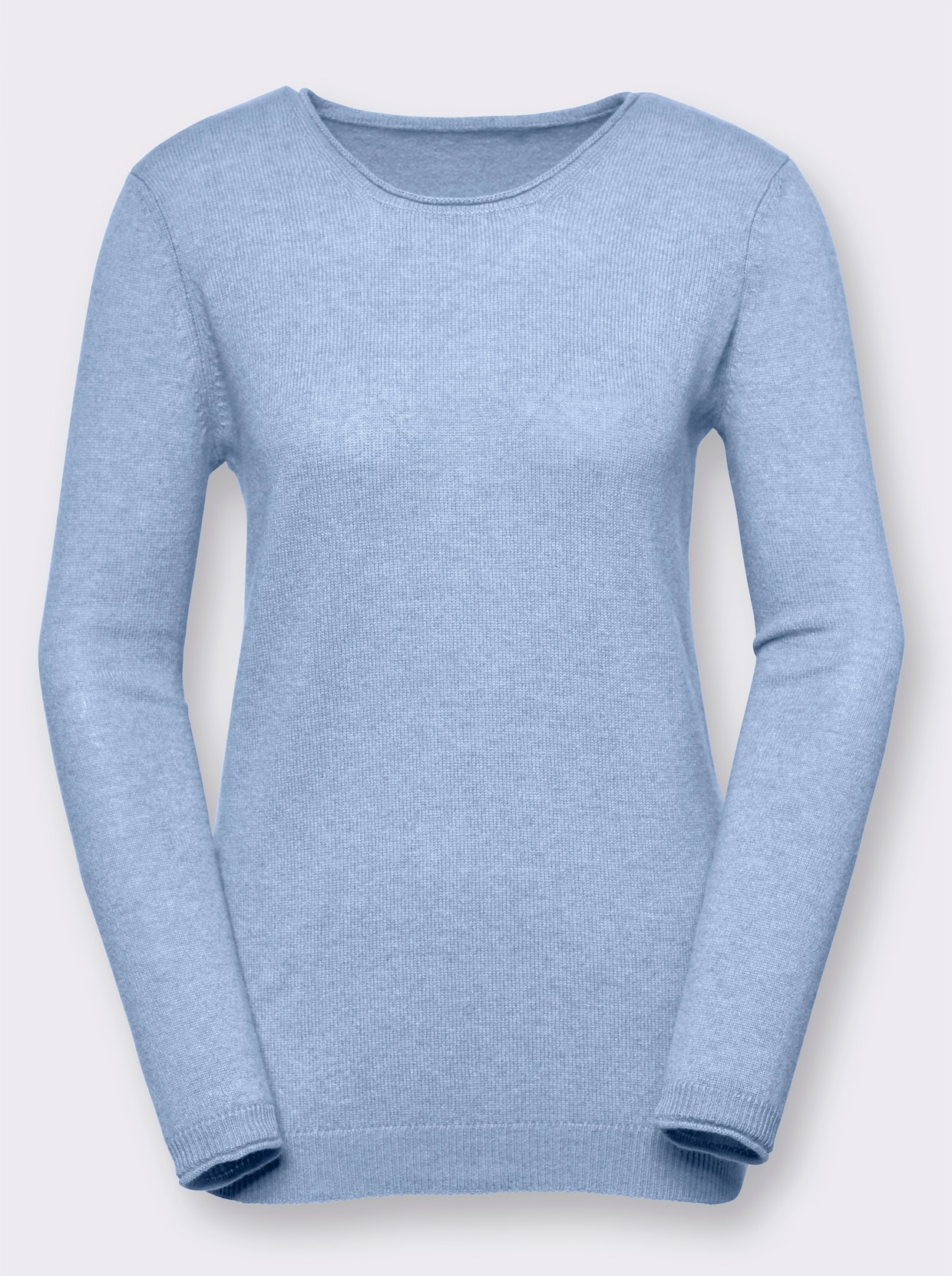 Kaschmirpullover - blau-meliert