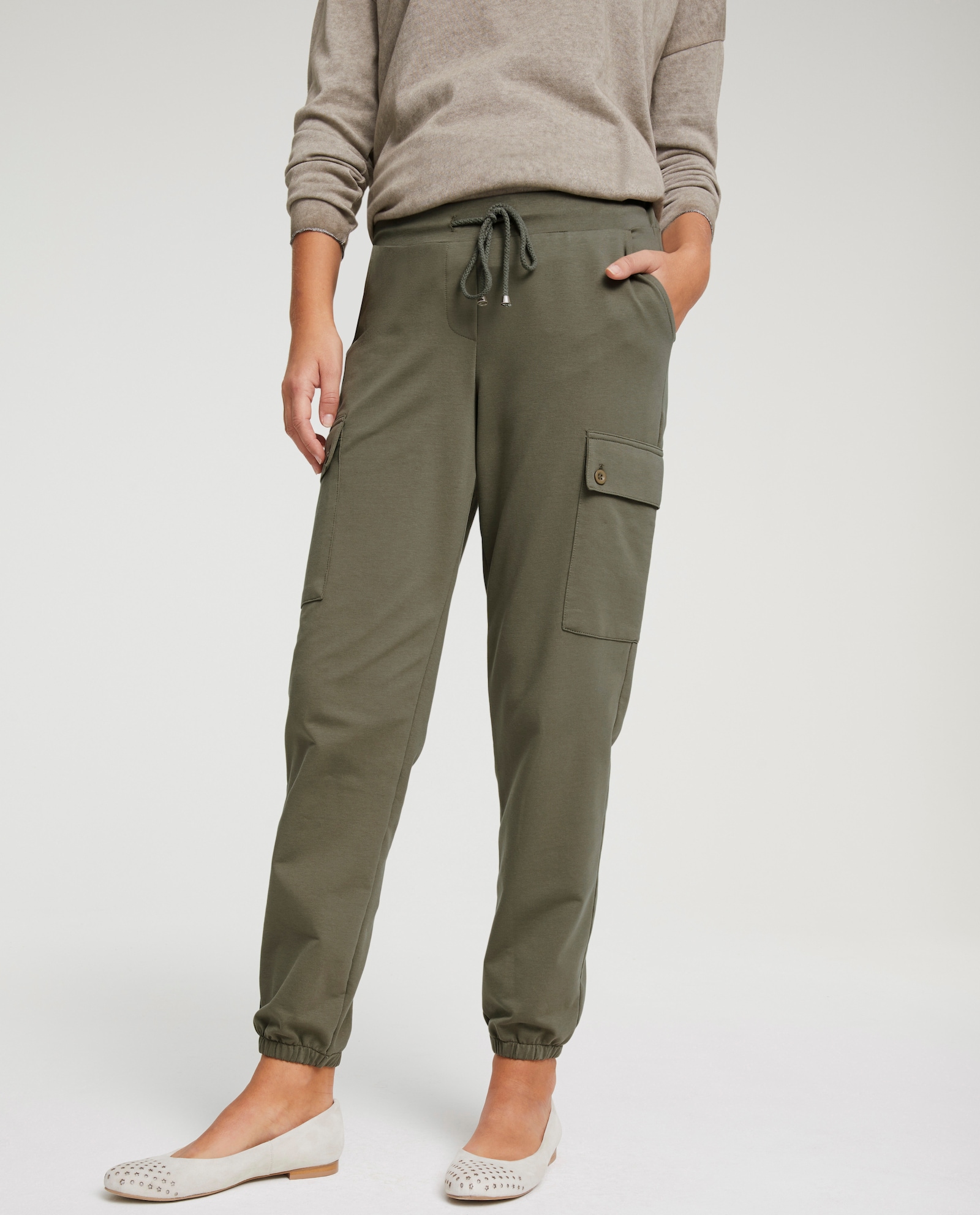 heine Jogg Pants mit aufgesetzten Taschen - schlamm