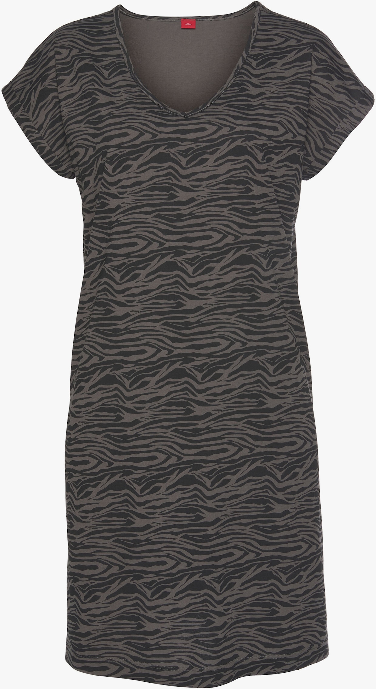 s.Oliver Nachthemd - zwart/donkergrijs gedessineerd