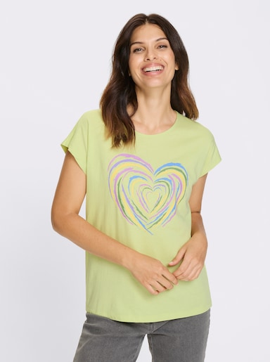 Kurzarmshirt - pistazie-orchidee