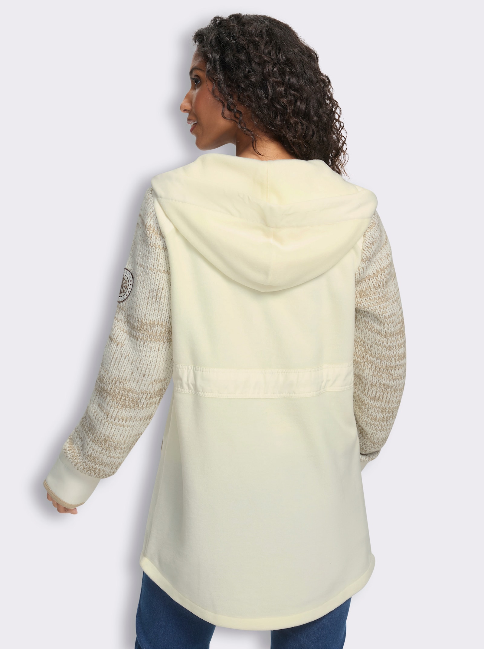 heine Fleecejacke mit Kapuze - ecru