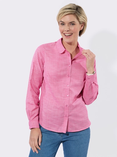 Langarmbluse mit Karo-Muster - pink-ecru-kariert