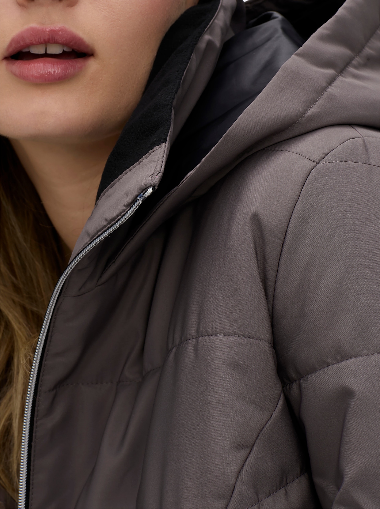 Steppjacke mit Wattierung, wärmend - taupe