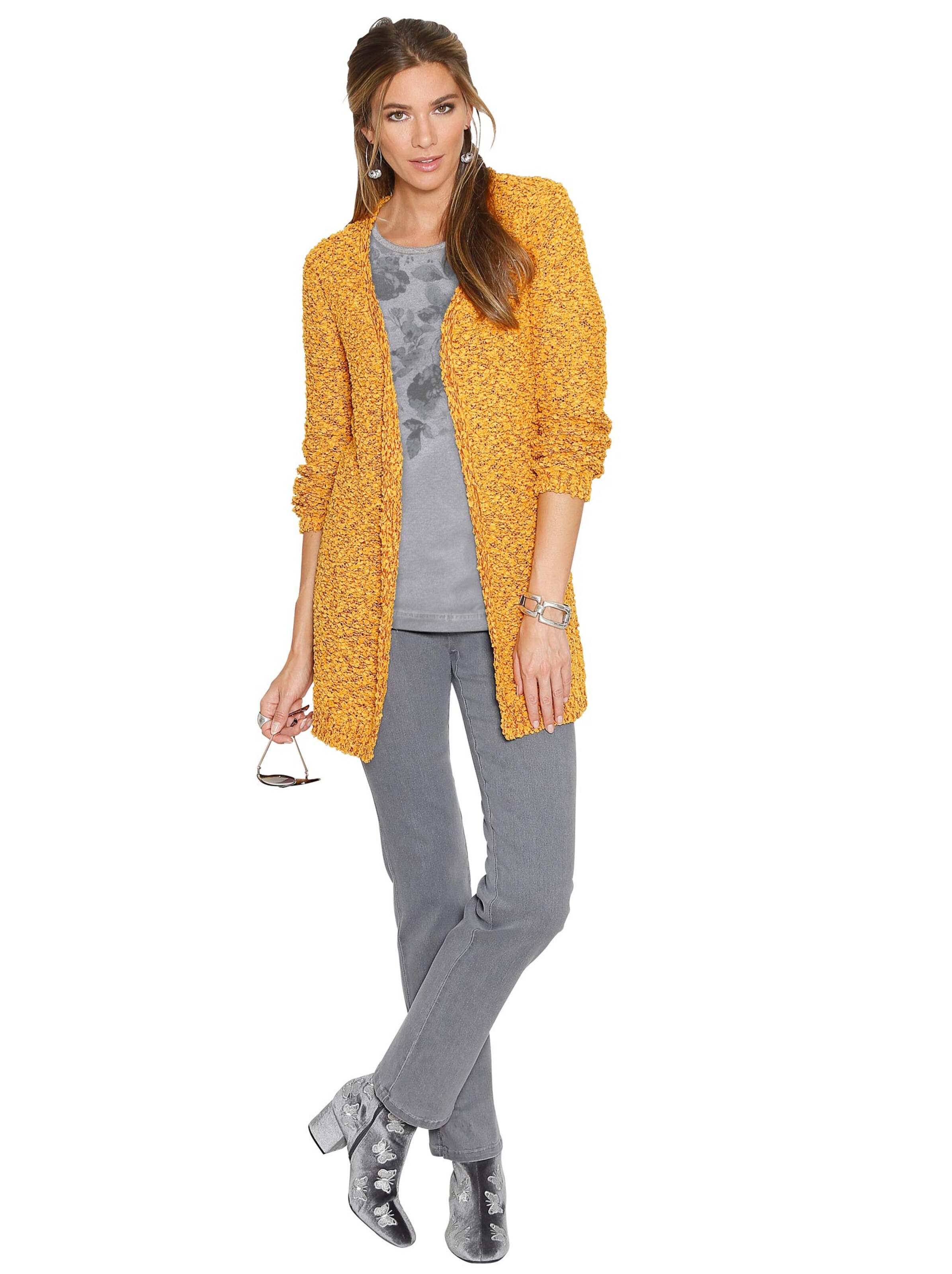 Strickjacke - senfgelb