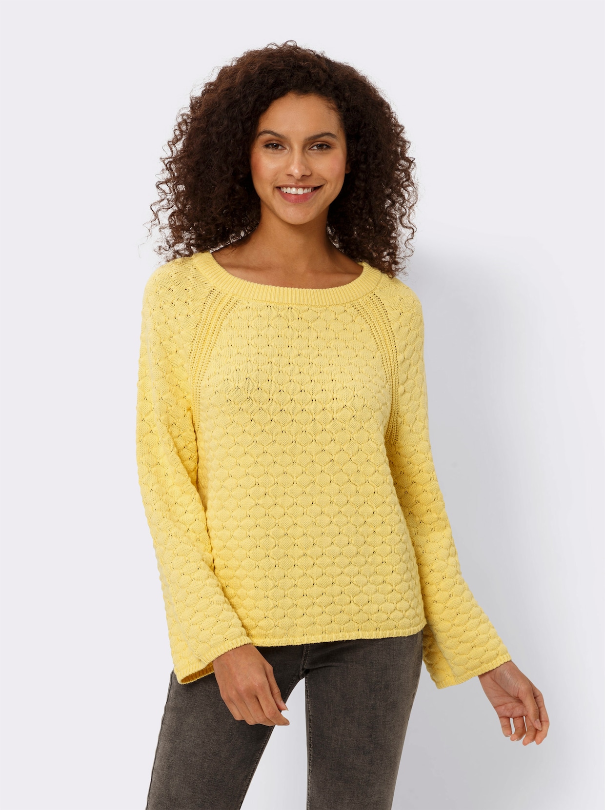 heine Langarm-Pullover - zitrone