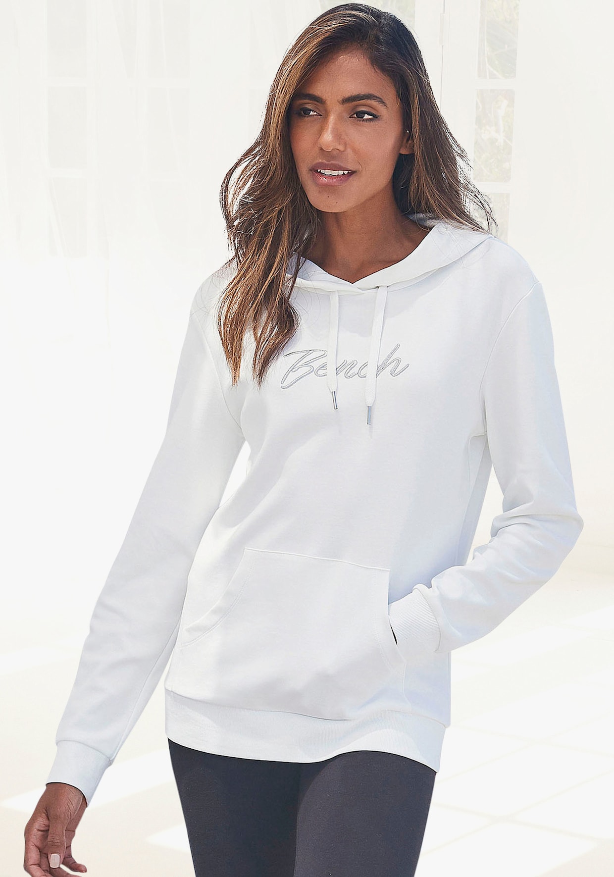 Sweatshirt met capuchon - ecru