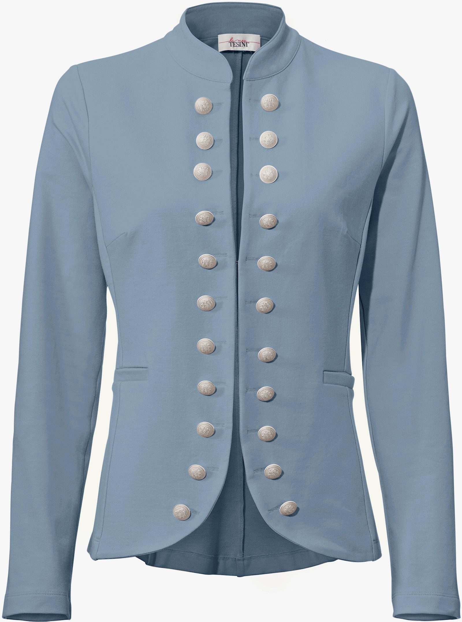 heine Blazer en jersey au look militaire - bleu fumée