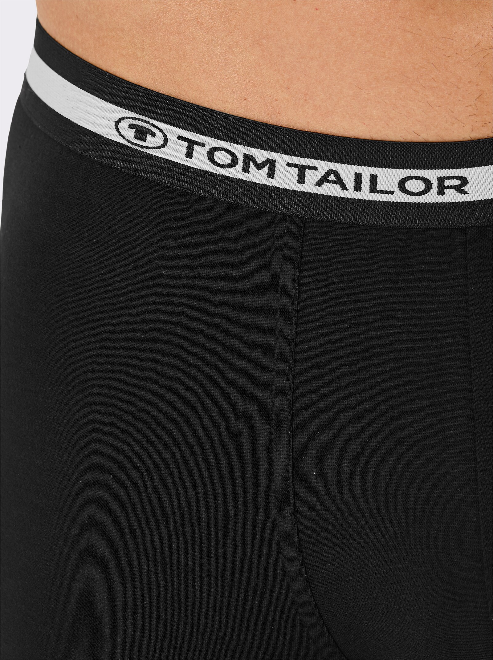 TOM TAILOR Longpanty mit gestreiftem Bund - 3x schwarz