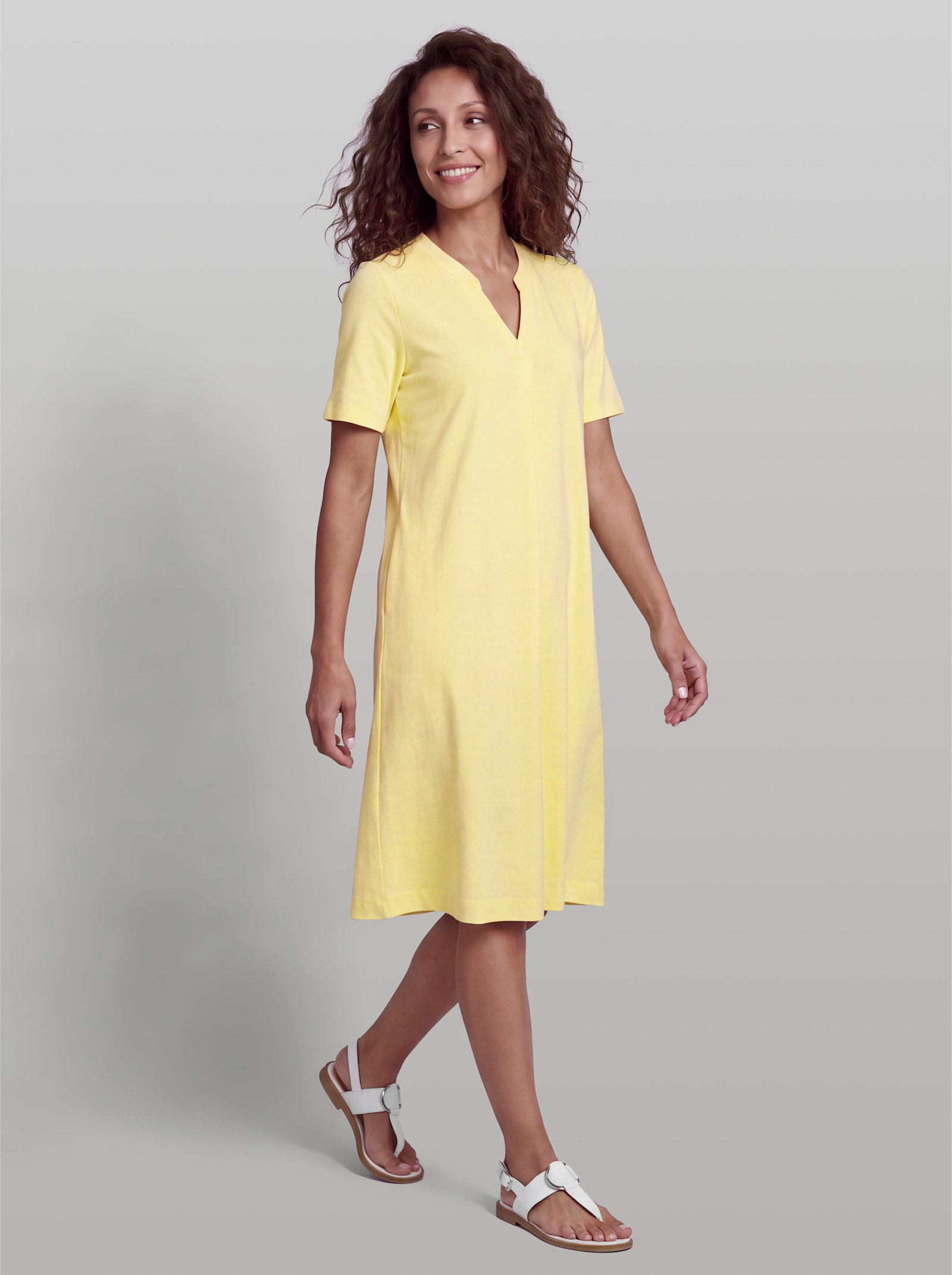 heine Shirtkleid mit Falte - zitrone
